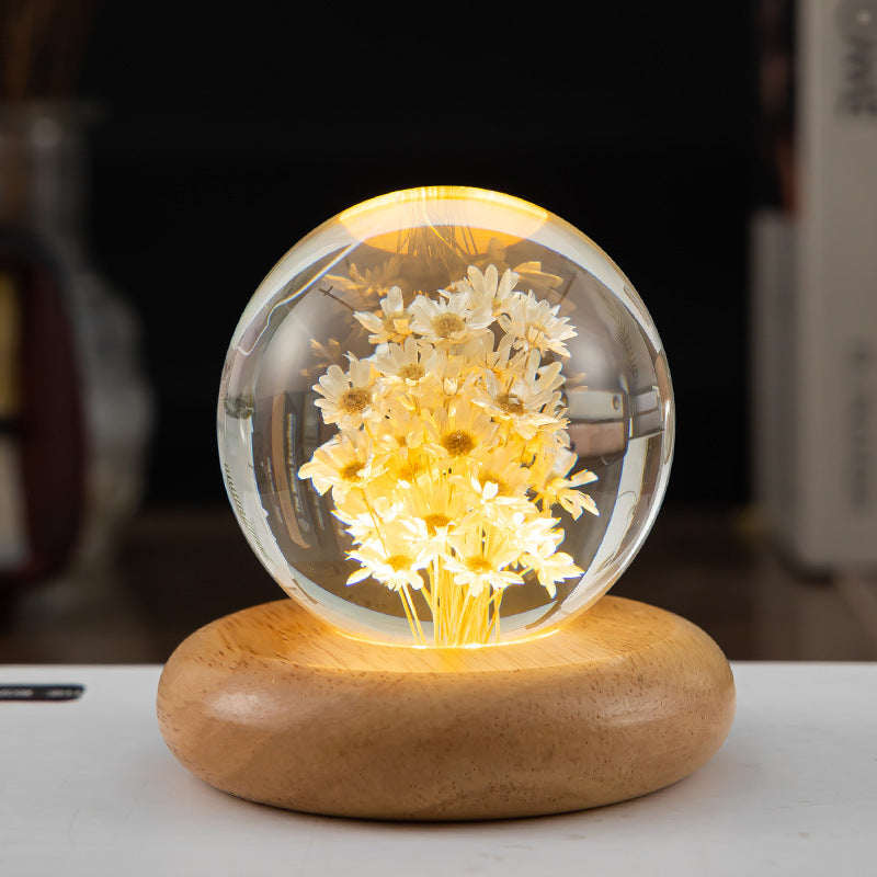 LED Night Light with Crystal Ball