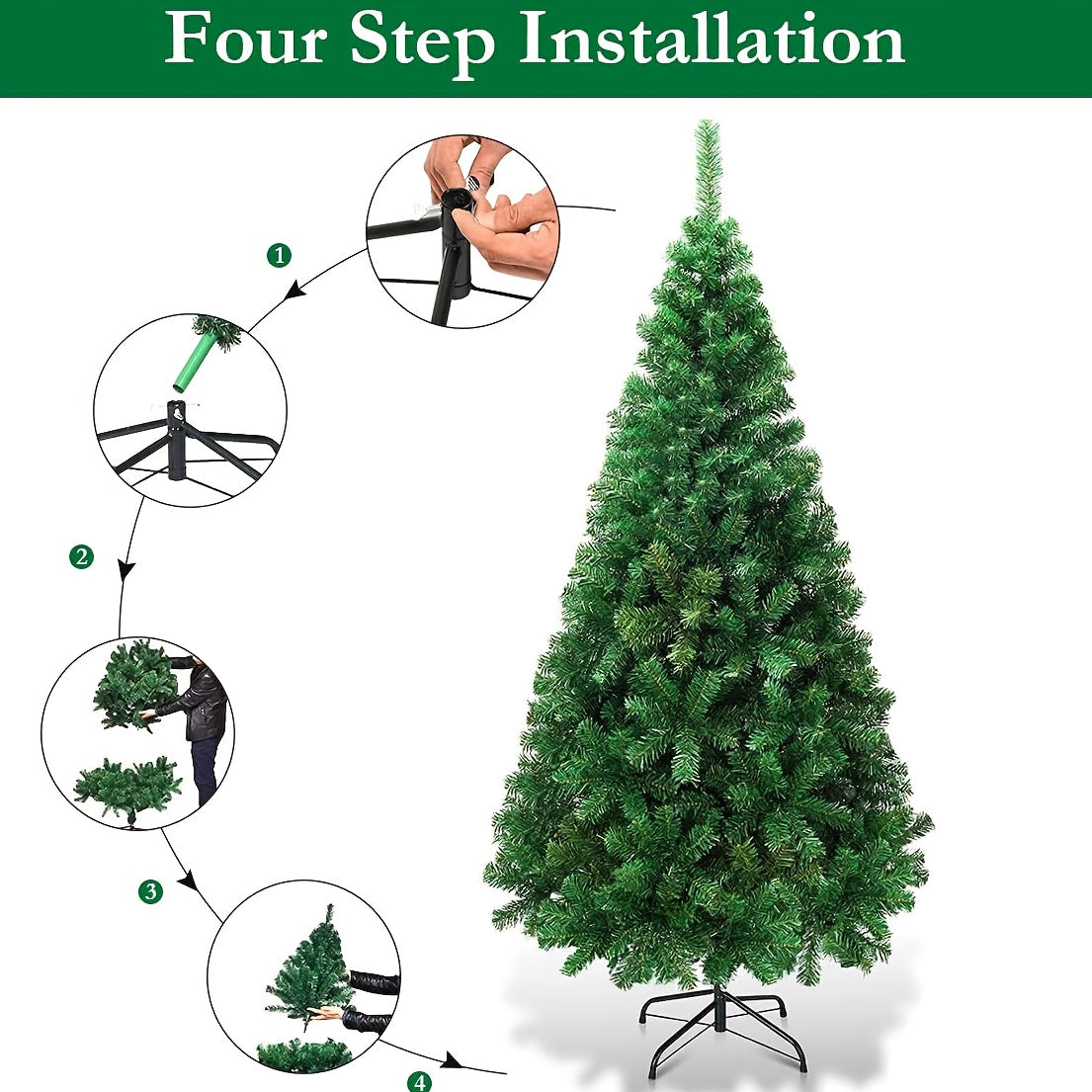 AvenlyHome| Artificial Christmas Tree | 5ft 6ft 7ft | Green | No Electricity