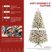 Shareconn 2.1m Snow Flocked Christmas Tree 320 Warm White LEDs Realistic Look