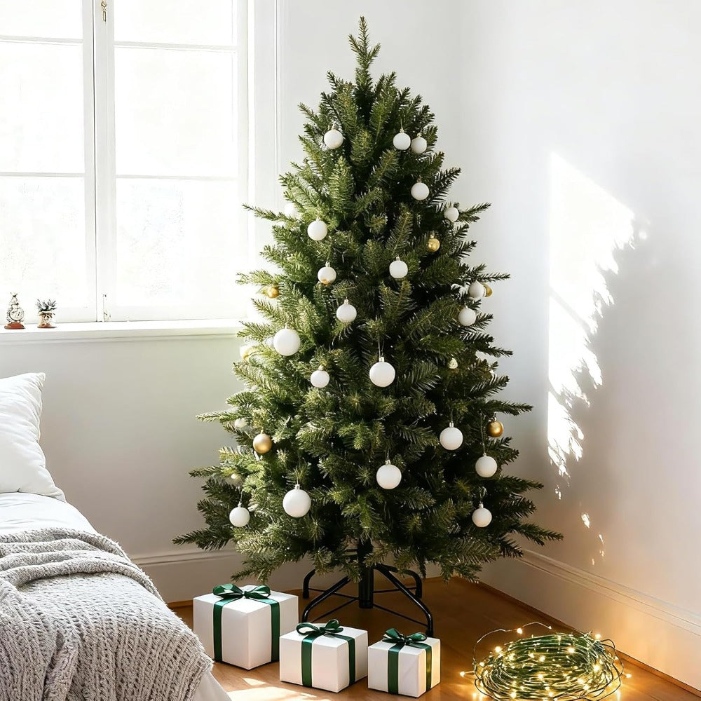 Classic Spruce Christmas Tree 210cm with 1020 PE PVC Tips Foldable Base Green