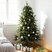 Classic Spruce Christmas Tree 210cm with 1020 PE PVC Tips Foldable Base Green