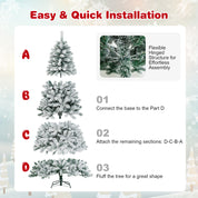 AvenlyHome| Hinged Xmas Tree | Height 6 and 7.5ft PVC Tips | Green | Easy Setup