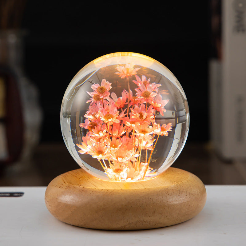 LED Night Light with Crystal Ball