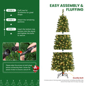 Shareconn Slim Pencil Christmas Tree 545 Tips 200 Lights Space Saving Stand