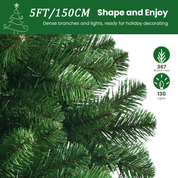 Shareconn Slim Pencil Christmas Tree 545 Tips 200 Lights Space Saving Stand