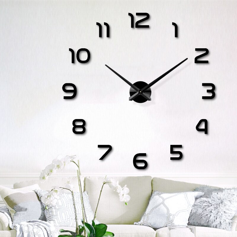 ZeitMeister Fashion 3D Large Wall Clock Mirror Sticker