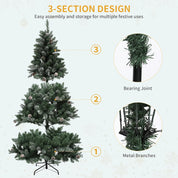 AvenlyHome | Snow Flocked Tree 183cm | 800 Tips, Stand | 800 Tips Snow | No Power