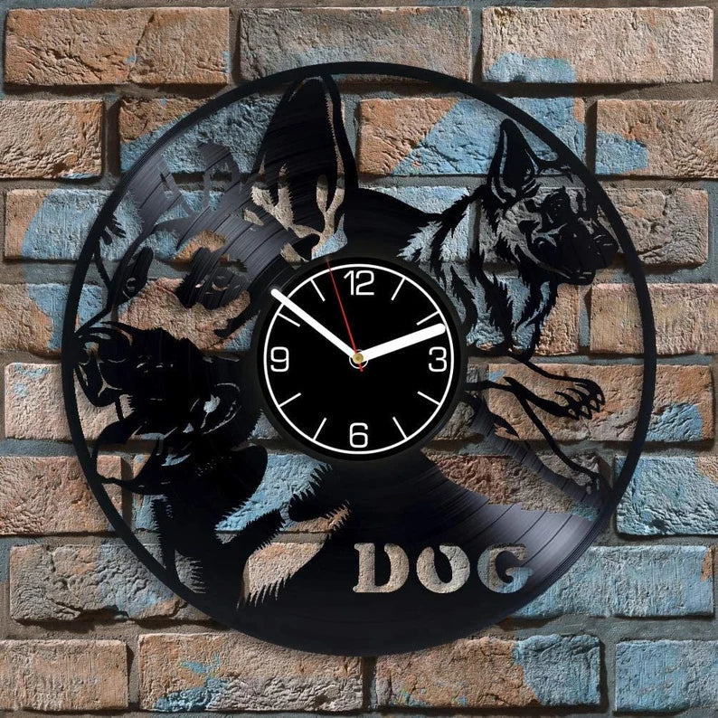 DogLovers - Stylish Vinyl Wall Clock with German Shepherd Design