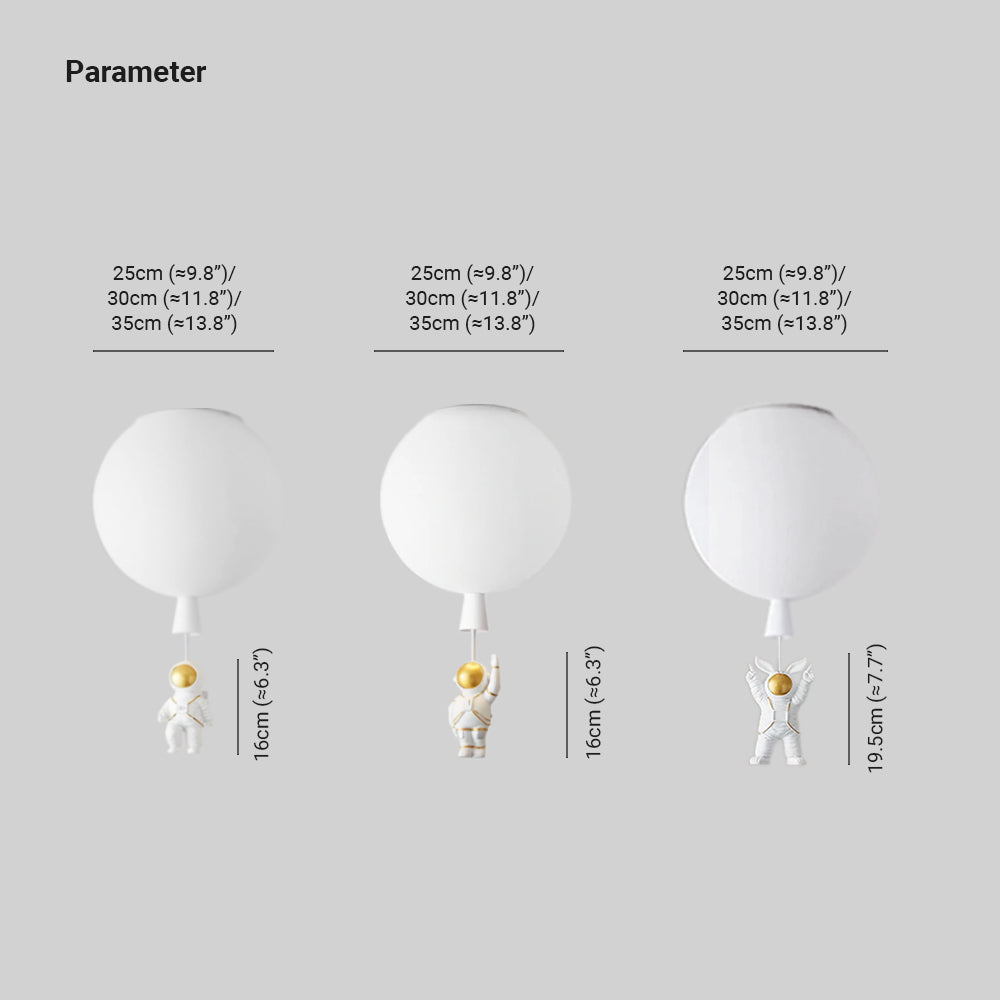 Fateh Modern Moon/Astronaut LED Ceiling Lamp in Acrylic