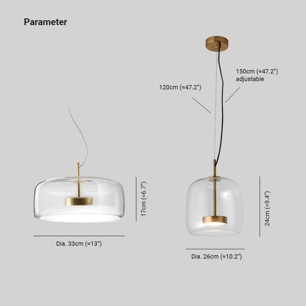 Hailie Retro LED Pendant Lights Gold Amber Metal Glass Bedroom
