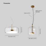 Hailie Retro LED Pendant Lights Gold Amber Metal Glass Bedroom