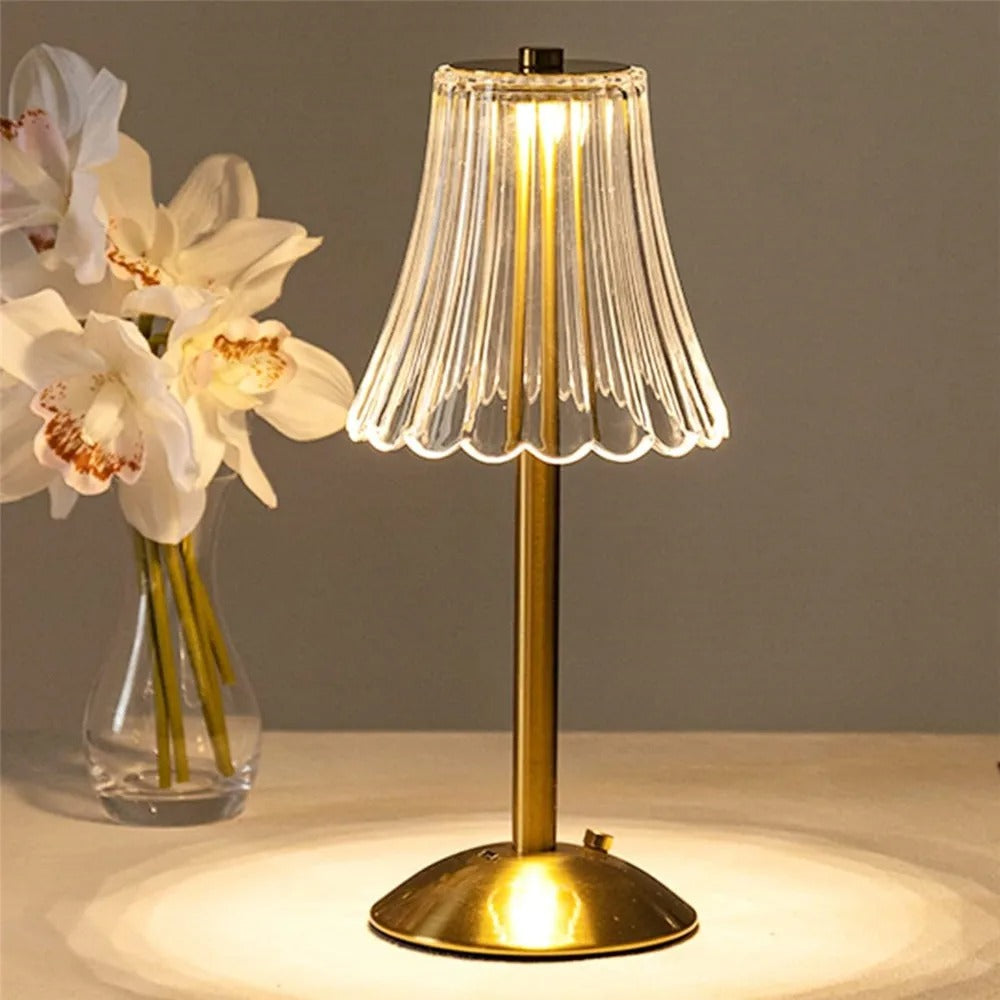 Rechargeable Crystal Desk Lamp - Eye-Caring & Dimmable