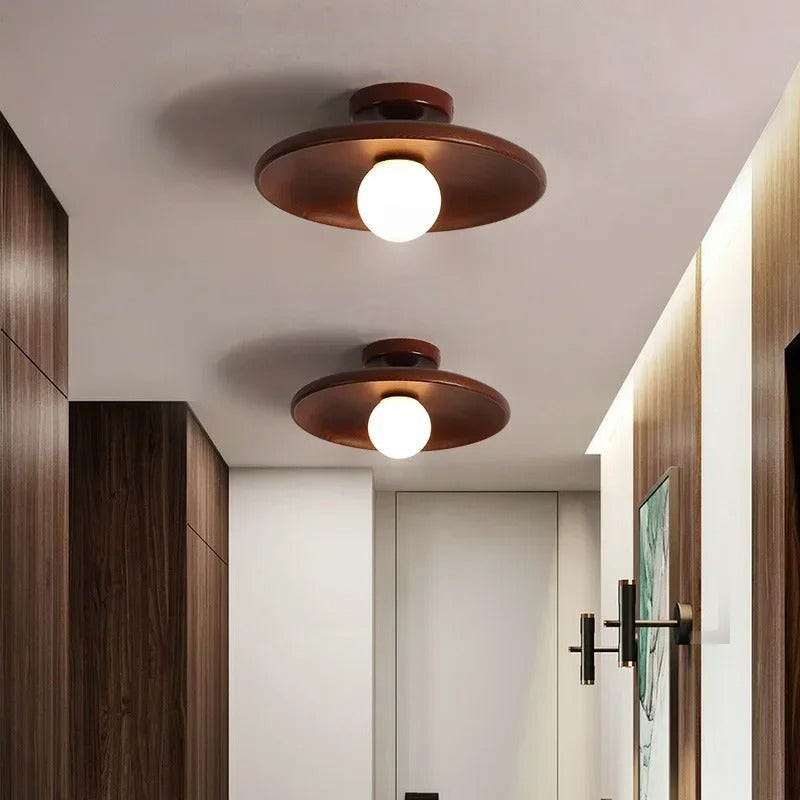 Nordic Wooden Round Ceiling Lamp – Stylish Lighting for Any Space