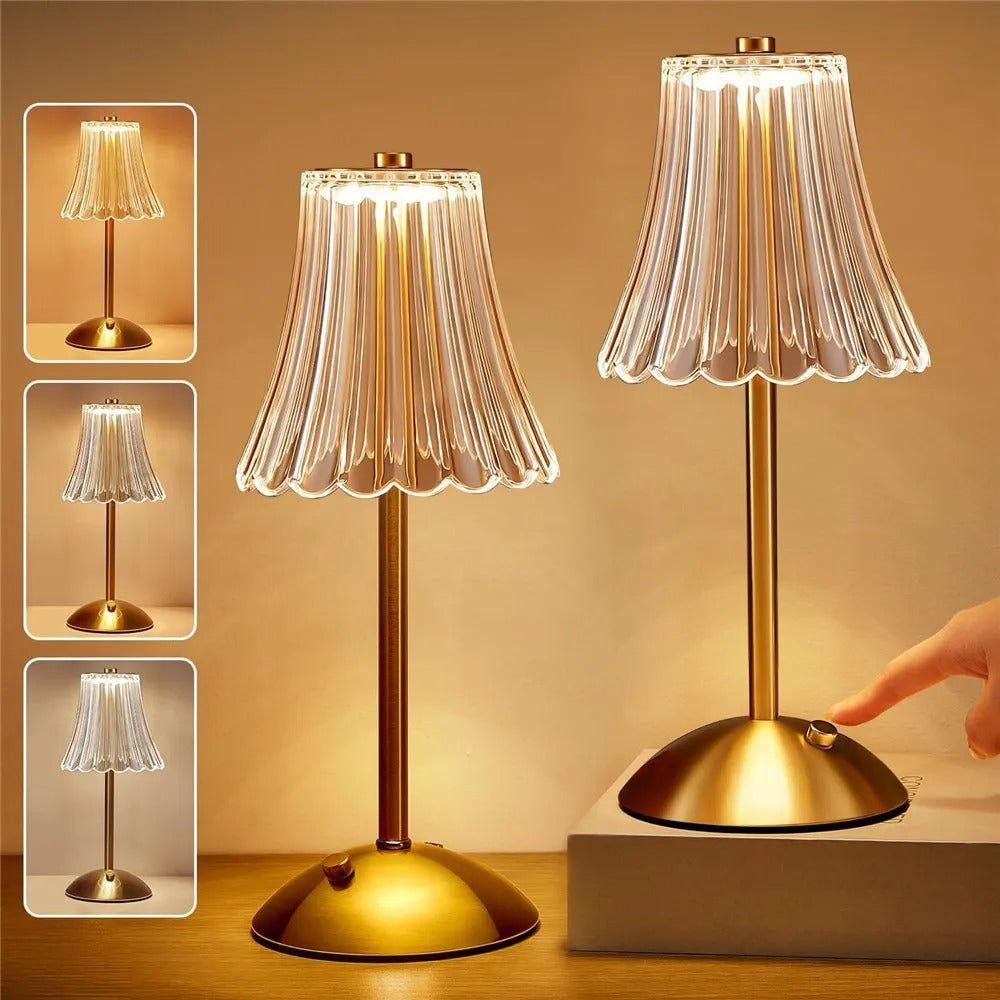Rechargeable Crystal Desk Lamp - Eye-Caring & Dimmable