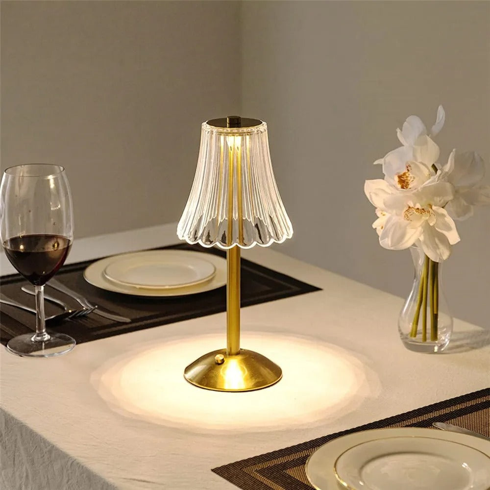 Rechargeable Crystal Desk Lamp - Eye-Caring & Dimmable