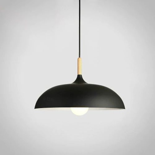 Pendant Lights Made of Metal and Wood in Soft Pastel Shades