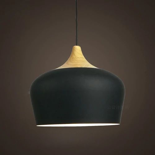 Pendant Lights Made of Metal and Wood in Soft Pastel Shades