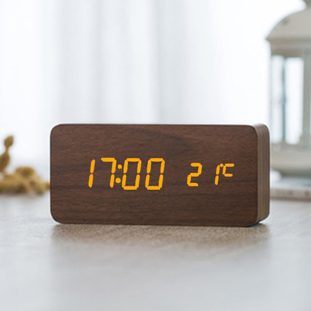 Nordic Digital LED Alarm Clock with Voice Control - Make Your Mornings Effortless!