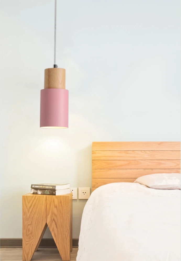Ingrid Scandinavian Pendant Lamp in Wood and Metal