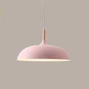 Pendant Lights Made of Metal and Wood in Soft Pastel Shades