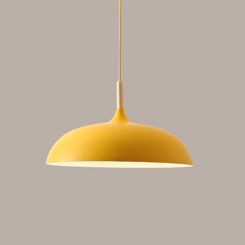 Pendant Lights Made of Metal and Wood in Soft Pastel Shades