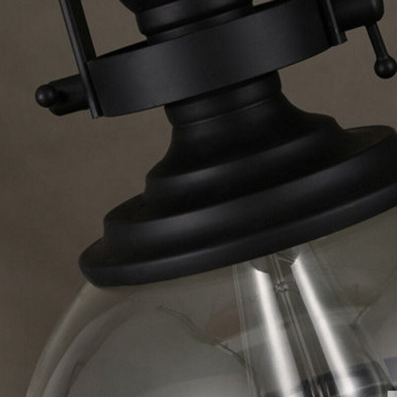 Antique Glass and Iron Retro Industrial Pendant Light