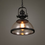 Antique Glass and Iron Retro Industrial Pendant Light