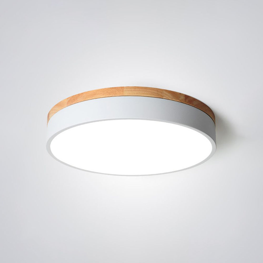 Morandi Modern Ceiling Lamp White Grey Metal Wood Bedroom Living Room