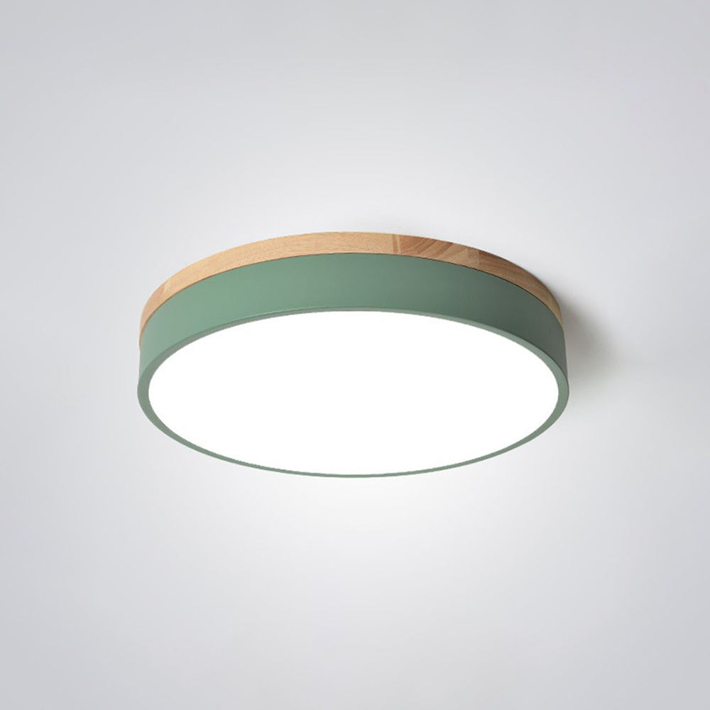 Morandi Modern Ceiling Lamp White Grey Metal Wood Bedroom Living Room
