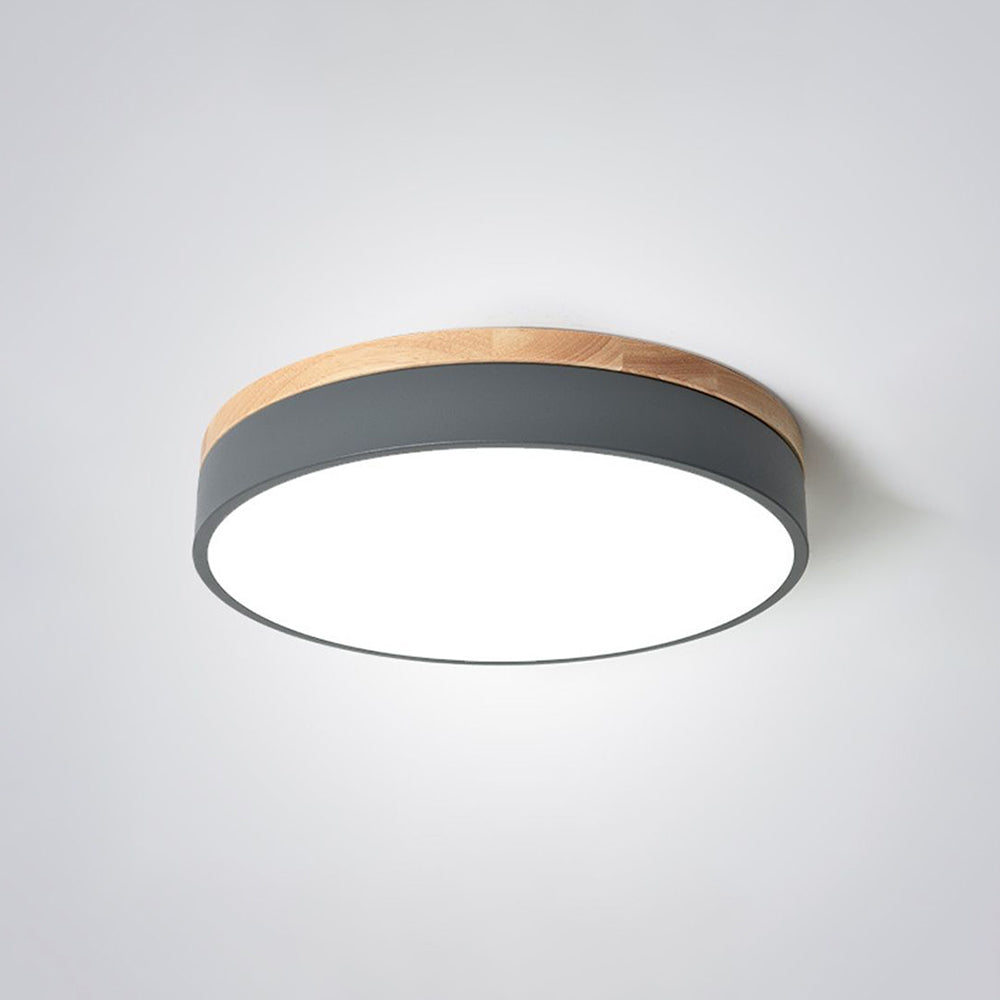 Morandi Modern Ceiling Lamp White Grey Metal Wood Bedroom Living Room