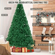 Green Pine Design | Artificial Christmas Tree | 850 Tips | 6ft Green | Fast Setup